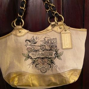 COACH Canvas/leather satchel bag.